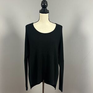 Helmut Lang Wool / Angora Rabbit Scoop Neck Black Sweater Women's Medium